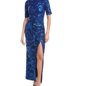 JS Collections formal Blue Floral Dress size 10